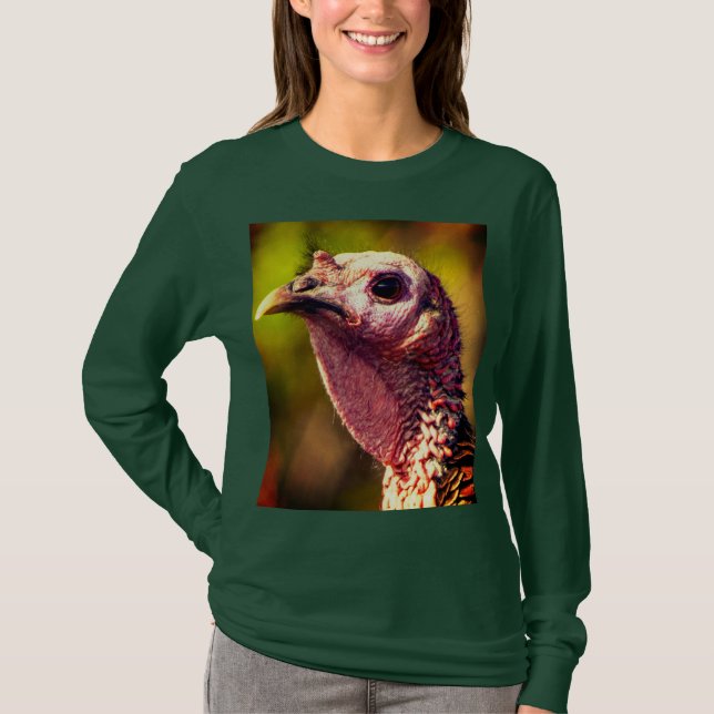 Camiseta de manga longa Turkey Up Close and Person (Frente)