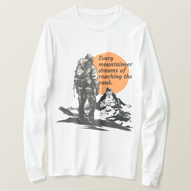 Camiseta de manga longa Vintage Mountaineer (Frente do Design)
