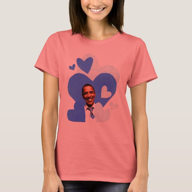 Camiseta de marinho de colagem de barack (Frente)