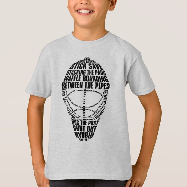 Camiseta de máscara de hóquei tipográfico (Frente)