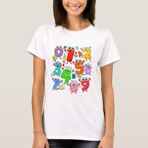 Camiseta de Matemática Números Coloridos para Cria