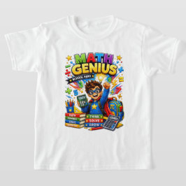 Camiseta de Matemática para Crianças | Herói Gênio