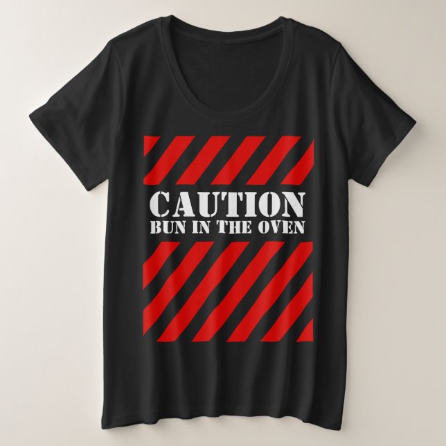 Camiseta de maternidade com aviso de bun no forno (Frente do Design)