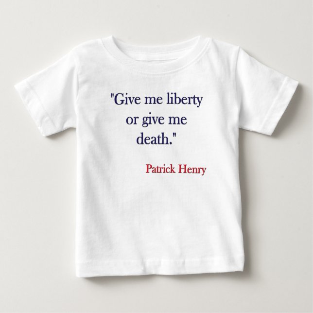Camiseta Dê-me a liberdade ou dê-me a morte Patrick Henry (Frente)