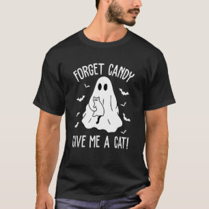 Camiseta Dê-me Gato Fantasma Pumpkin Negra Mestiça Mãe