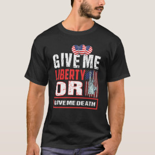 Camiseta Dê-Me Liberdade Engraçado Bandeira Americana Usa