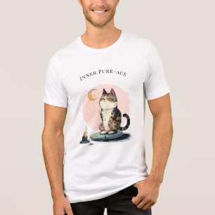 Camiseta de Meditação do Gato Paz Interior