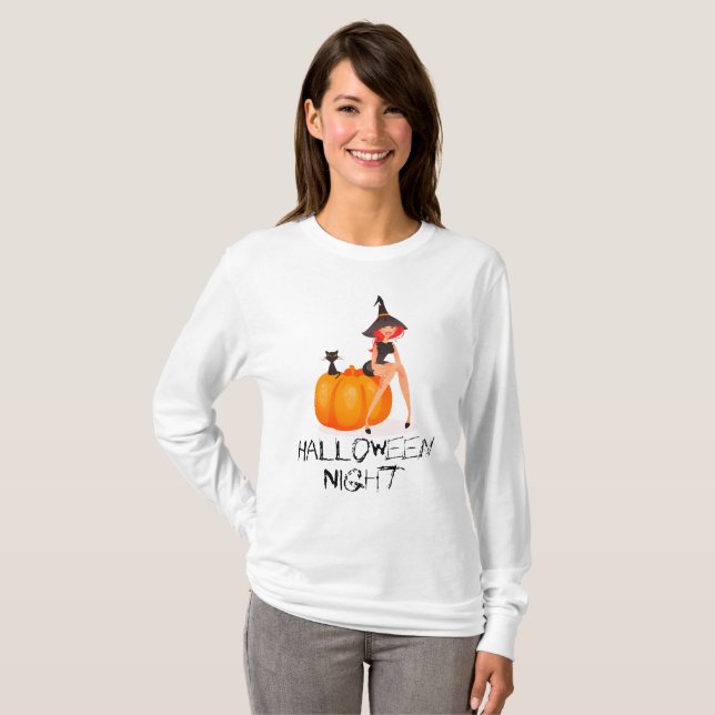 Camiseta de Mel de Bruxa Noite de Halloween (Frente Completa)