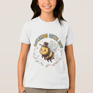 Camiseta de Mel para Crianças com Abelha Feliz
