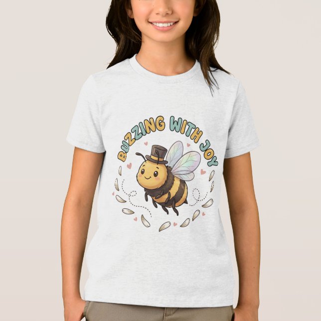 Camiseta de Mel para Crianças com Abelha Feliz (Frente)