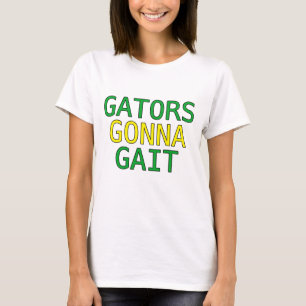 Camiseta de meme de jacaré com andar engraçado