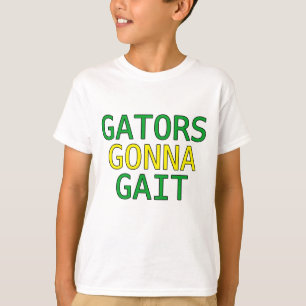 Camiseta de meme de jacaré com andar engraçado