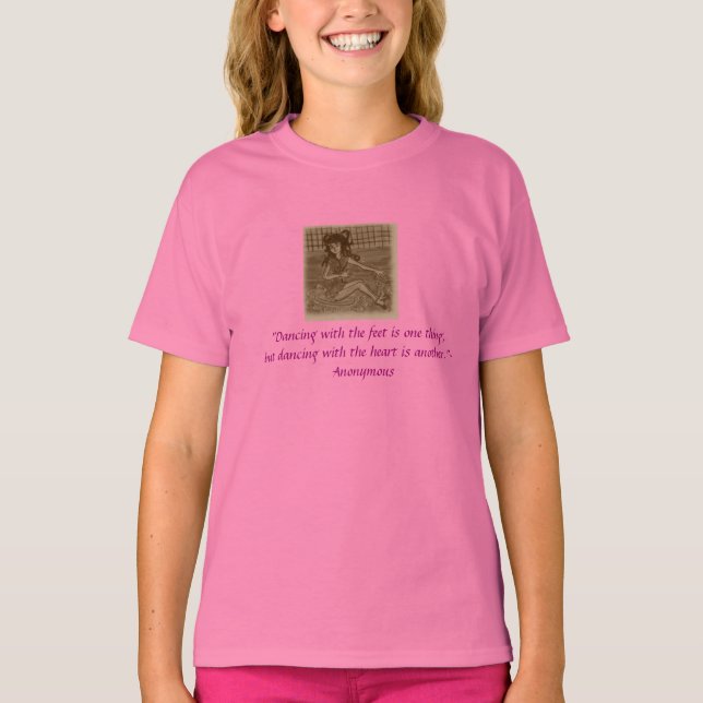Camiseta de menina com design de dança (Frente)