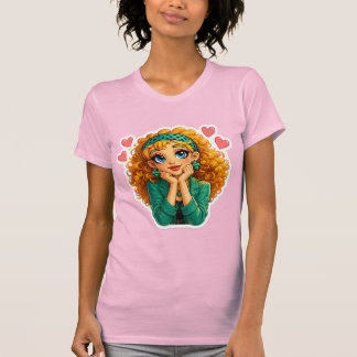 Camiseta de Menina de Desenho Rosie Max – Laranja
