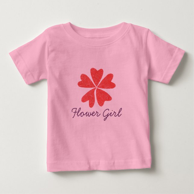 Camiseta de menina de flores (Frente)