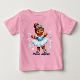 Camiseta de menina de gengibre fofa bailarina