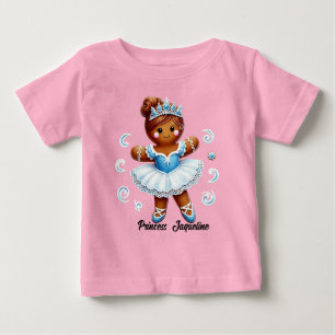 Camiseta de menina de gengibre fofa bailarina