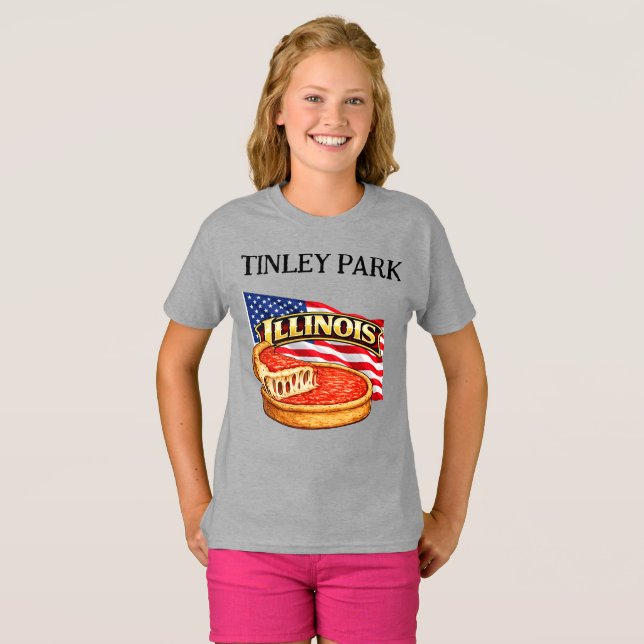 Camiseta de Menina de Illinois (Frente Completa)