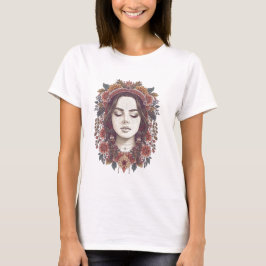 Camiseta de Menina Floral Boho Linda