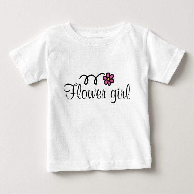 Camiseta de menina florida para bebês com margarid (Frente)