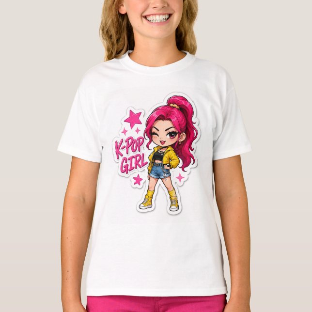 Camiseta de menina K-pop (Frente)