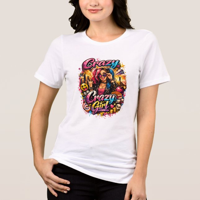Camiseta de menina louca (Frente)