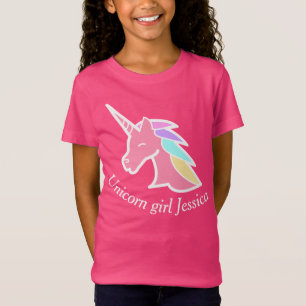 Camiseta de menina personalizada rosa-crente do Un