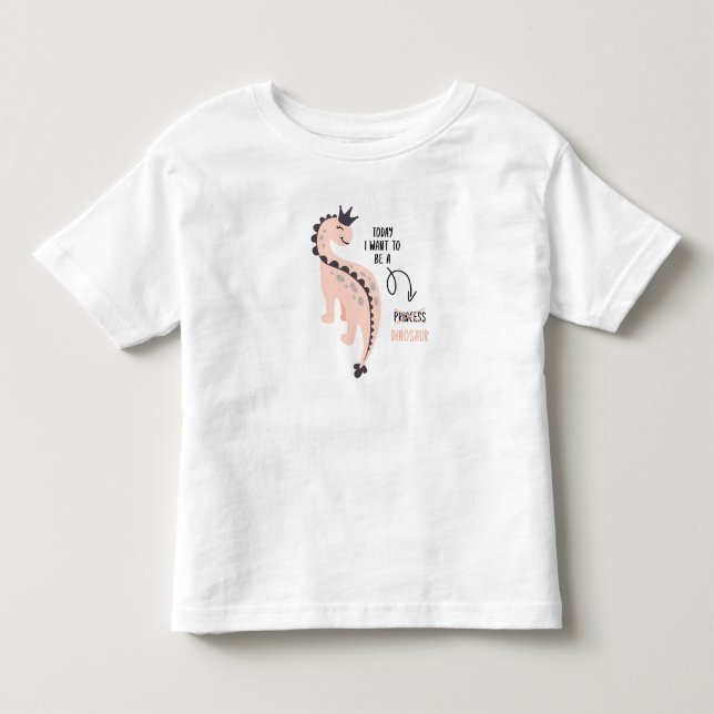 Camiseta de Menina Princesa Dinossauro Engraçada c (Frente)
