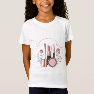 Camiseta de Meninas Amantes de Maquiagem Fofa | Ba