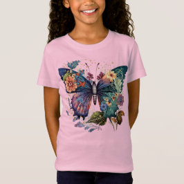Camiseta de meninas com borboleta Bonito
