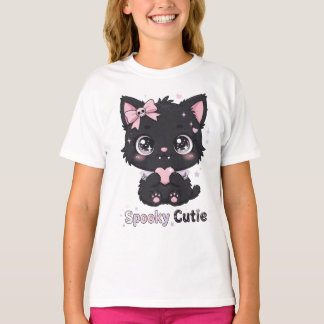Camiseta de Meninas Gatas Goth Fofas e Assustadora