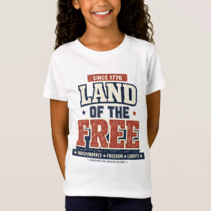 Camiseta de Meninas Patriótica Terra dos Livres 17