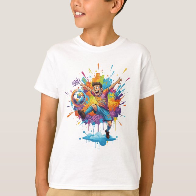 Camiseta de Menino Artístico Vibrante (Frente)