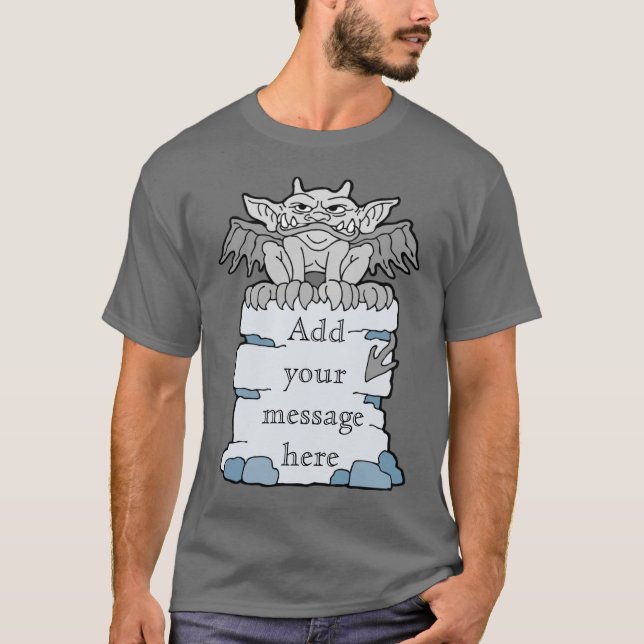 Camiseta de Mensagem Personalizada do Gargoyle (Frente)