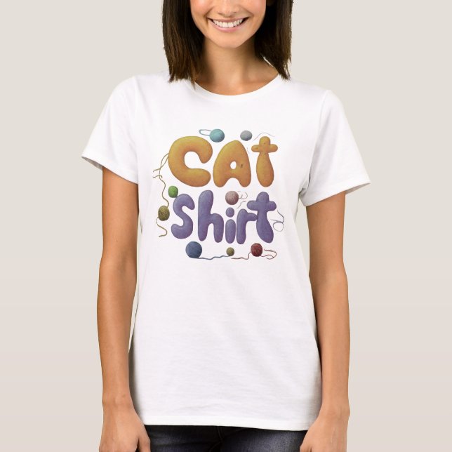Camiseta de Miau de Cat: Estilo Puramente Simples (Frente)
