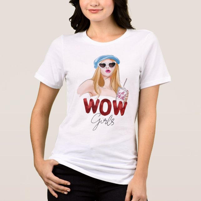 Camiseta de Moda com Brilho para WOW Girls | Tendê (Frente)