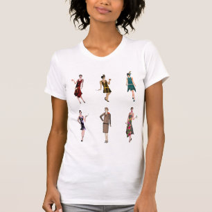camiseta de moda da flapper