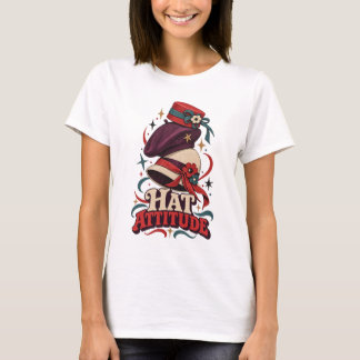 Camiseta de Moda Retro com Atitude de Chapéu
