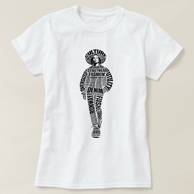 Camiseta de Modelo de Moda de Pista (Frente do Design)