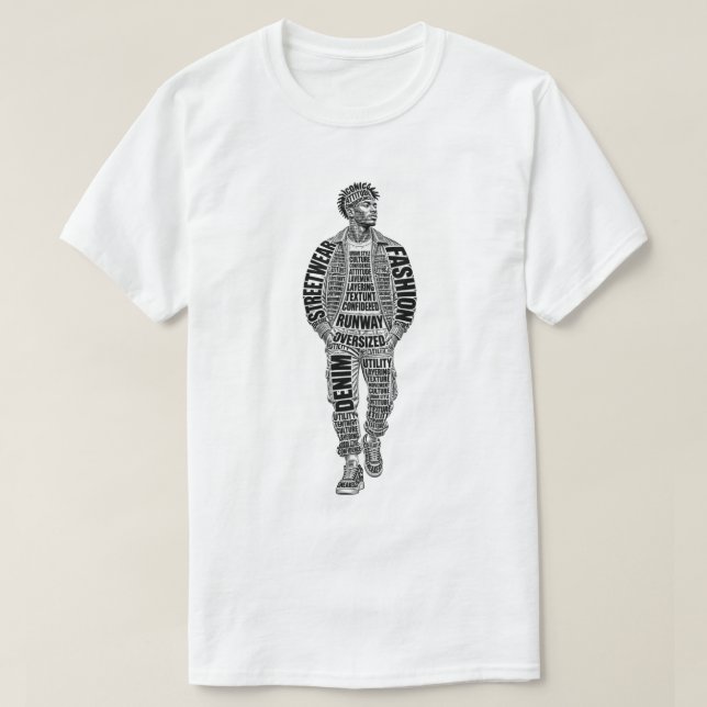 Camiseta de Modelo de Moda de Pista (Frente do Design)
