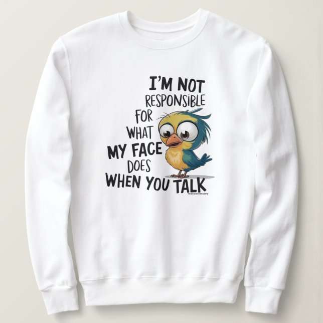 Camiseta de Moletom com Citação Divertida (Frente do Design)