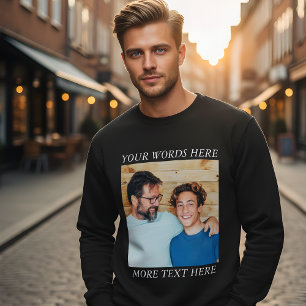 Camiseta de Moletom com Imagem e Texto Personaliza