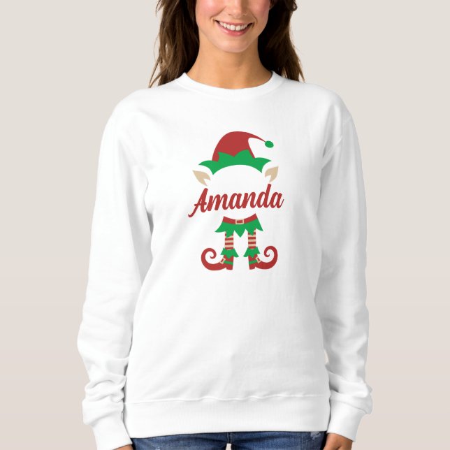 Camiseta de Moletom de Elfo Personalizada (Frente)
