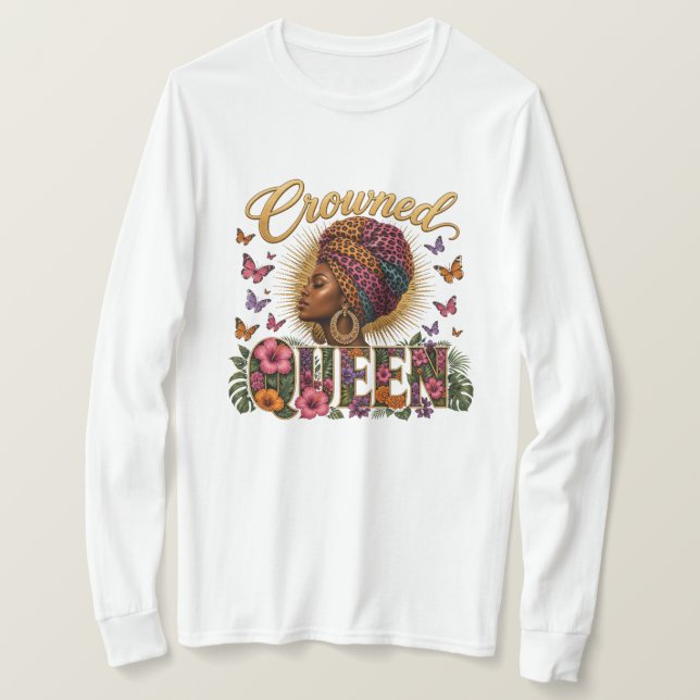 Camiseta de Moletom Feminina Coroada Rainha (Frente do Design)