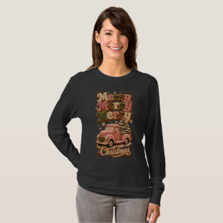 Camiseta de Moletom Feminina Merry Merry Merry blk