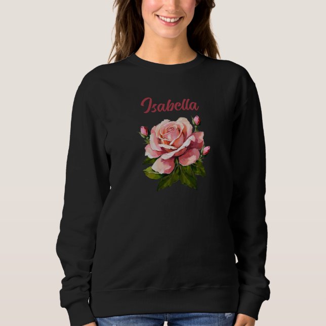 Camiseta de Moletom Rosa Vintage Rosa Personalizad (Frente)