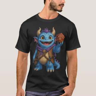 Camiseta de Monstro de Fantasia Fofo Segurando Dad