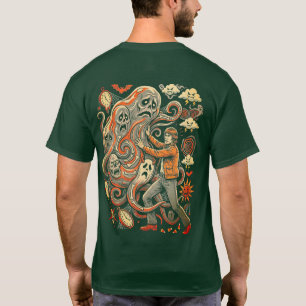 Camiseta de Monstro de Halloween Sem Medo Vintag