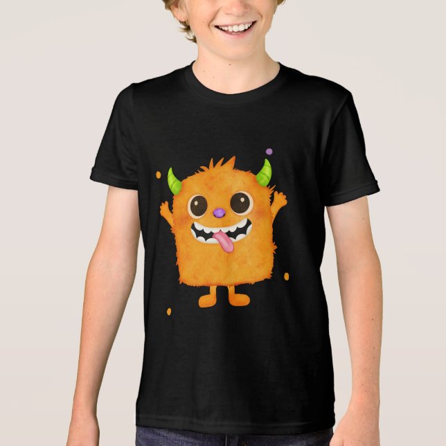 Camiseta de Monstro Fofo para Crianças, Presente d (Frente)