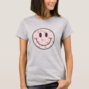 Camiseta de morango de rosto feliz aflita